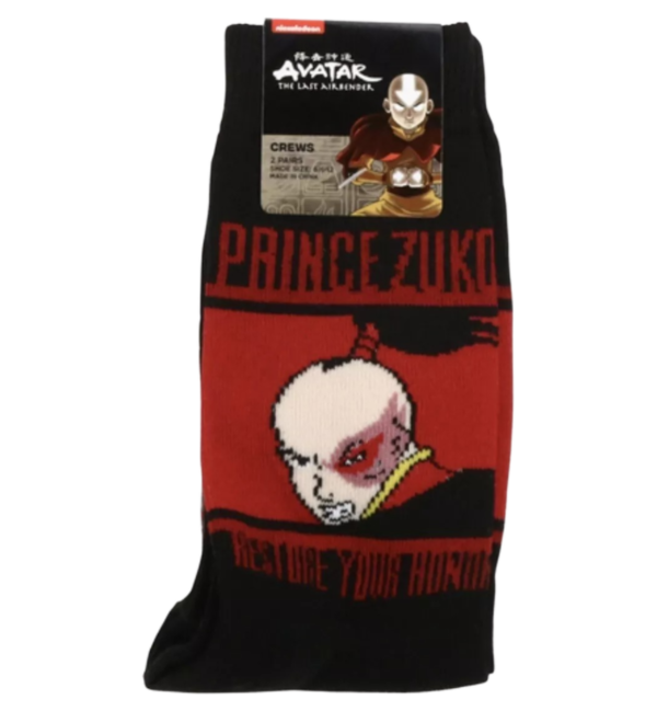 prince zuko crew socks 2-pairs